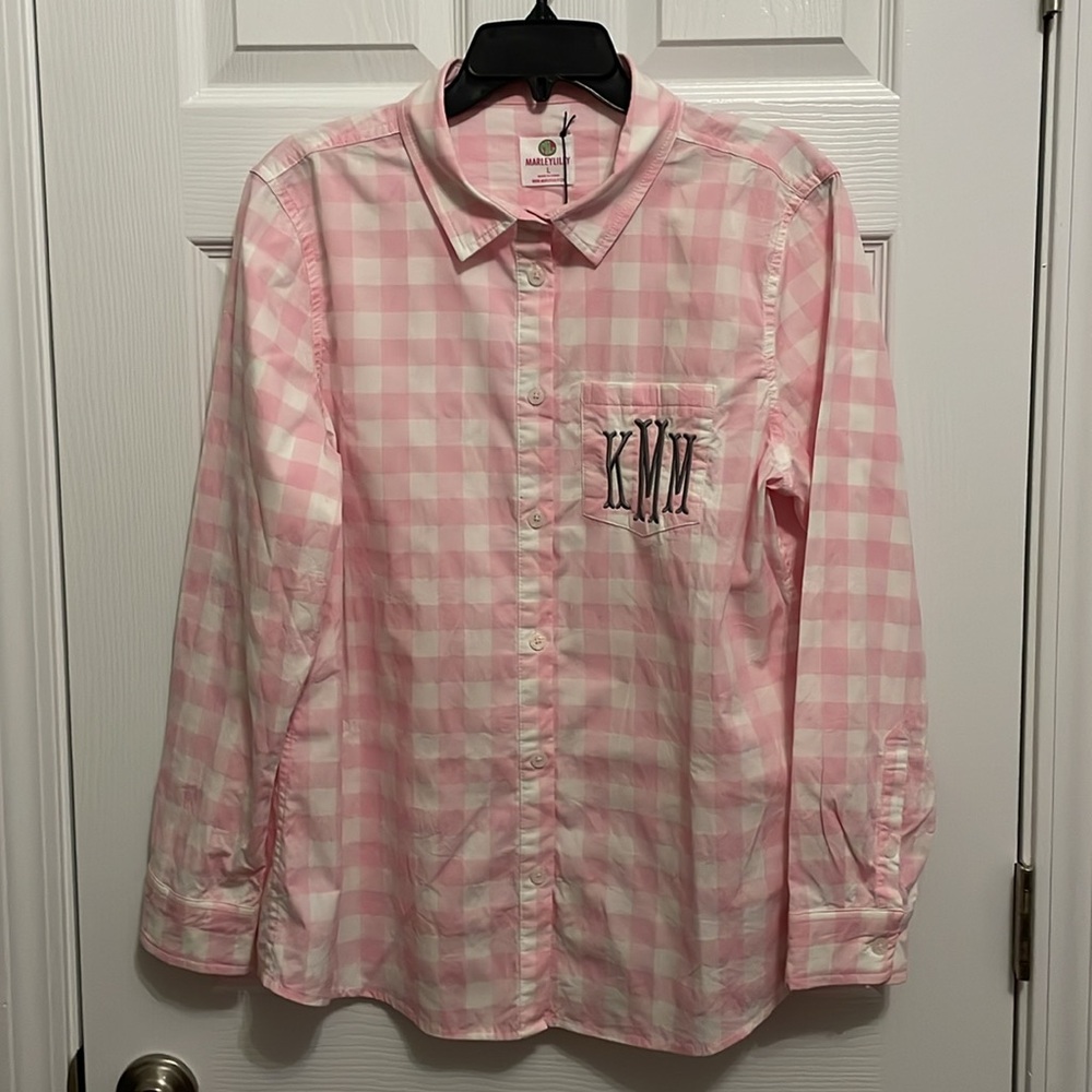 Marleylilly Monogrammed Gingham Shirt